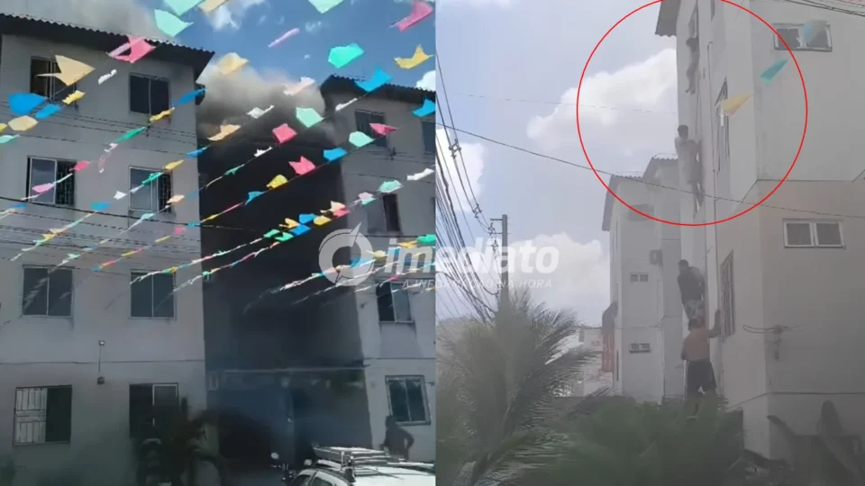 VEJA VÍDEOS: Moradores tentam resgatar família presa em apartamento durante incêndio no Viver Melhor 3, em Manaus