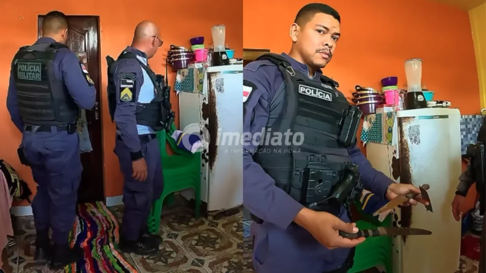 VEJA VÍDEO: Homem agride companheira, faz o próprio filho de 1 ano refém com faca e acaba preso em Coari