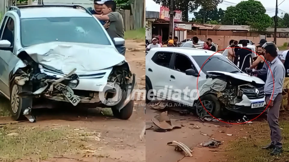 Batida violenta destrói dois veículos e deixa duas pessoas gravemente feridas na estrada de Novo Airão