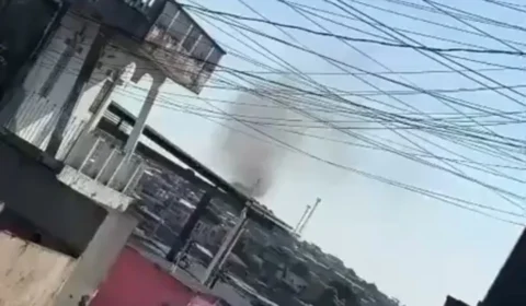 Incêndio é registrado em área de mata nas proximidades da Ponte Rio Negro, em Manaus