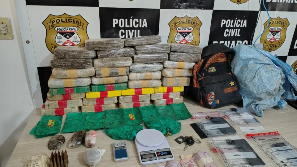 34 quilos de drogas e munições de fuzil são apreendidos em Porto Velho