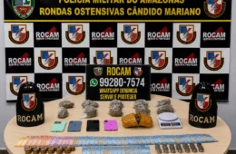 Mulher é presa com 1,4 kg de suposta maconha durante ação da Rocam em Petrópolis, em Manaus