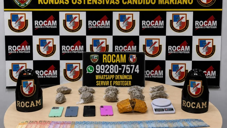 Mulher é presa com 1,4 kg de suposta maconha durante ação da Rocam em Petrópolis, em Manaus