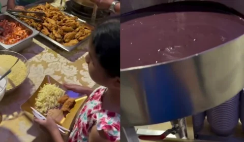 Aniversário paraense com açaí, peixe frito e camarão viraliza nas redes sociais