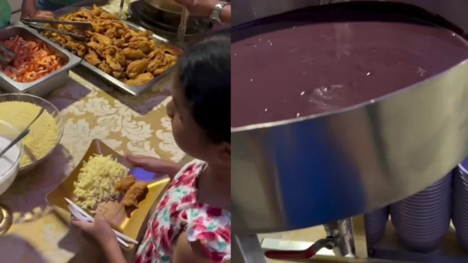Aniversário paraense com açaí, peixe frito e camarão viraliza nas redes sociais