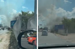 Quarto incêndio do dia em Manaus atinge área de mata próxima ao Hospital João Lúcio