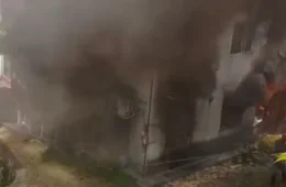 Bebê é retirado de prédio pela janela durante incêndio em Manaus