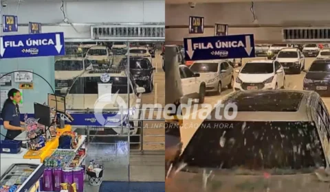VEJA VÍDEO: Carro invade drogaria e quase atinge funcionária na Ponta Negra
