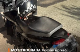 MOTO ROUBADA: homem é preso com veículo com restrição no bairro Santa Rita
