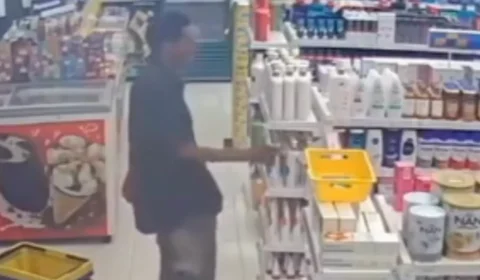 VÍDEO | Homem é flagrado furtando produtos de farmácia em Belém