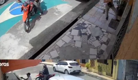 NA PORTA DE CASA | Homem é rendido por bandidos e fica na mira de arma durante assalto em Ananindeua