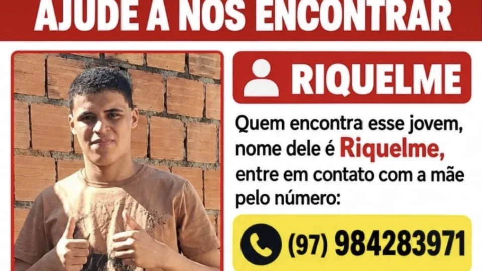 Jovem desaparece em Manaus e família pede ajuda para localizá-lo