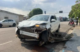 Motociclista fica gravemente ferido após colisão entre Bros e Strada em Porto Velho