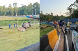 Grave acidente: carro capota e deixa dois jovens mortos na Marambaia