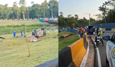 Grave acidente: carro capota e deixa dois jovens mortos na Marambaia