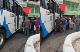 VÍDEO: Motociclista fica ferido após ser atingido por ônibus na Compensa, em Manaus