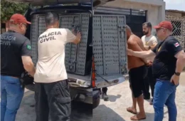 VEJA: Homens são presos suspeitos de jogar gato por cima de muro para ser atacado por cães em Itacoatiara