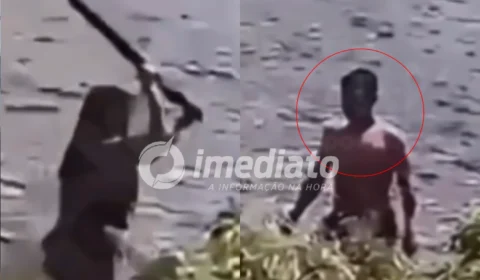VEJA VÍDEO: Mulher reage com pedaço de pau após ser agredida pelo companheiro durante banho de rio no AM
