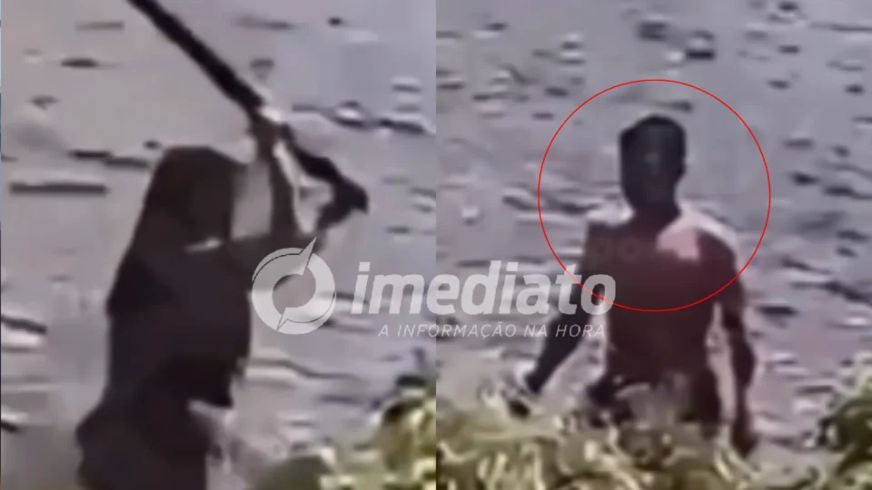 VEJA VÍDEO: Mulher reage com pedaço de pau após ser agredida pelo companheiro durante banho de rio no AM