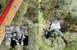 Veja o momento em que bombeiros encontram destroços de helicóptero que levava cantor Rick em SC