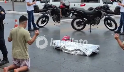 VEJA VÍDEO: Filho se ajoelha e ora ao lado do corpo do pai morto em acidente