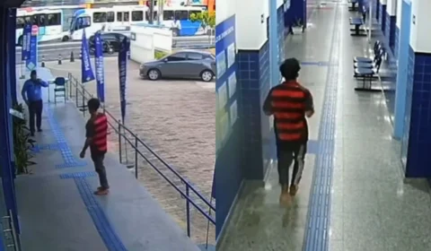 Veja o momento em que suspeito armado invade faculdade após esfaquear rival e faz duas funcionárias reféns em Manaus