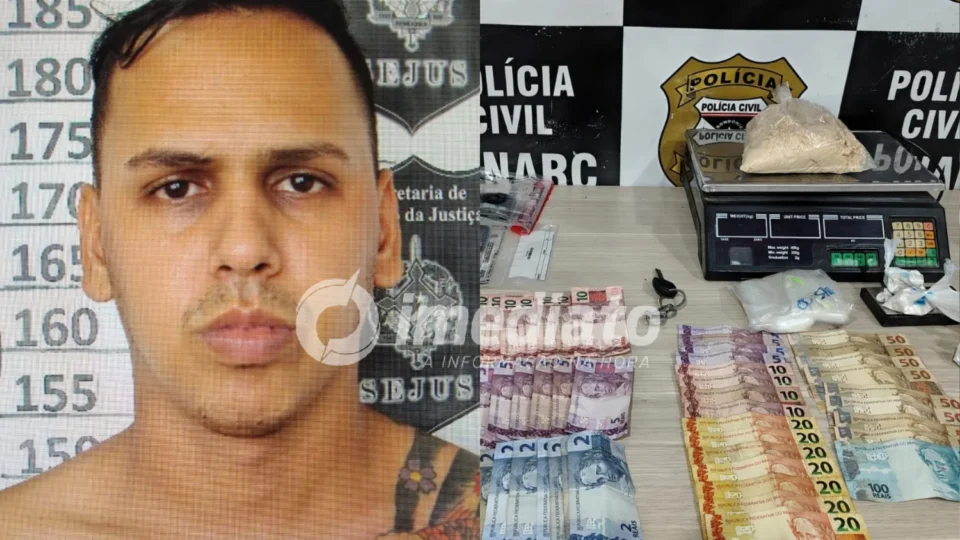 Vulgo ‘Gaivota’ é preso pela 4ª vez com quase 1 kg de cocaína durante operação em Porto Velho