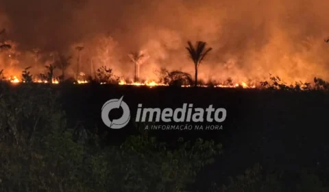 VEJA IMAGENS: Incêndio se espalha por área de mata na rodovia Manoel Urbano e deixa moradores de Cacau Pirêra em alerta