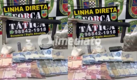 Mochila com arma caseira, drogas e dinheiro é abandonada durante fuga em área de invasão em Manaus