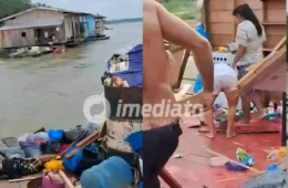 VEJA VÍDEO: Temporal destrói flutuantes e causa estragos em escola em comunidade no Amazonas
