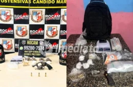 VEJA IMAGENS: Criminosos fogem e deixam armas e drogas para trás em bairros distintos de Manaus