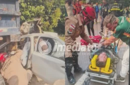 VEJA VÍDEO: Colisão entre carreta e carro na AM-070 deixa motorista ferido e veículo completamente destruído