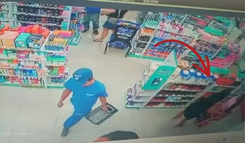VEJA VÍDEO: Dupla de mulheres entra como cliente, esconde produtos e deixa drogaria sem pagar em Manaus