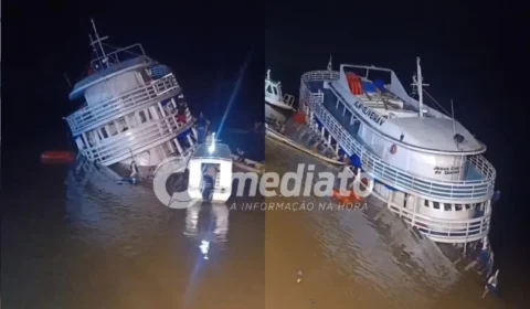 VEJA VÍDEO: Embarcação com cerca de 200 pessoas naufraga no rio Solimões durante viagem para Manaus