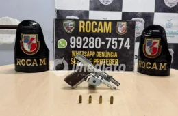 Pistola e munições são apreendidas após denúncia de tráfico de drogas no Japiim