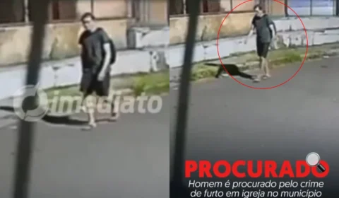 VEJA VÍDEO: Homem é procurado após furtar equipamentos de igreja no Amazonas
