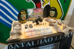 Bandidos fogem e abandonam pistola, munições e 900 g de maconha na Cidade de Deus