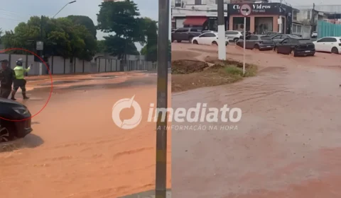 VEJA VÍDEO: Rompimento de adutora transforma ruas de Manaus em rios de lama