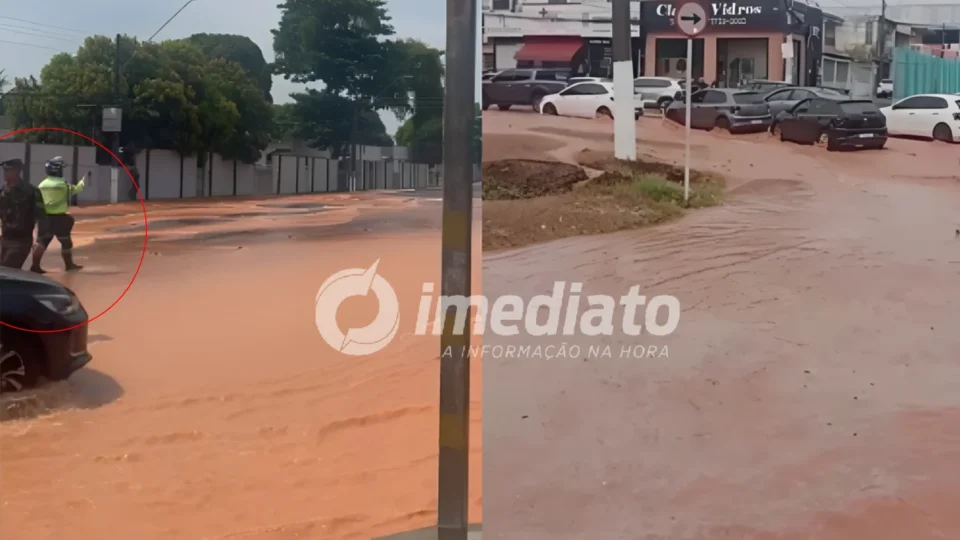 VEJA VÍDEO: Rompimento de adutora transforma ruas de Manaus em rios de lama