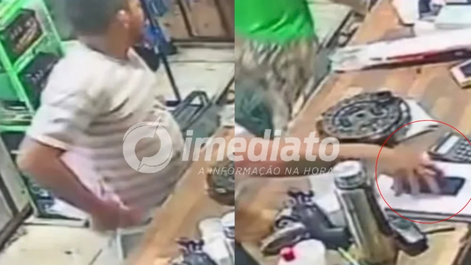 VEJA VÍDEO: homem pede água como desculpa e furta celular dentro de oficina em Manaus