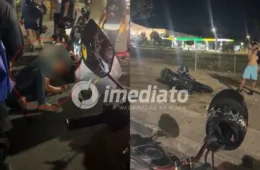 VEJA VÍDEO: Colisão entre duas motos deixa motociclista gravemente ferido na Avenida das Torres