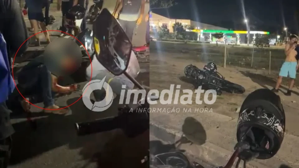 VEJA VÍDEO: Colisão entre duas motos deixa motociclista gravemente ferido na Avenida das Torres
