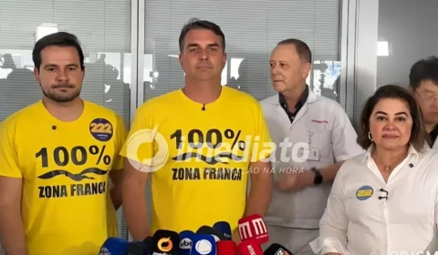 “A Zona Franca não é mais de Manaus, é do Brasil inteiro”: Flávio Bolsonaro promete ampliar Zona Franca e defende BR-319 em visita a Manaus