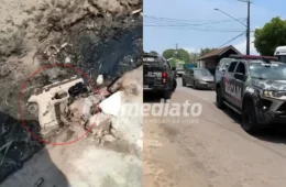 Arma com marcas de sangue é encontrada após homem ser baleado e fugir correndo no bairro Compensa