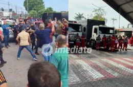 VEJA VÍDEO: Confusão e confronto são registrados durante protesto de trabalhadores em frente à Solar Coca-Cola em Manaus