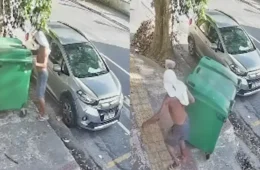 Câmera flagra homem furtando contêiner de lixo em avenida movimentada de Belém; VEJA O VÍDEO