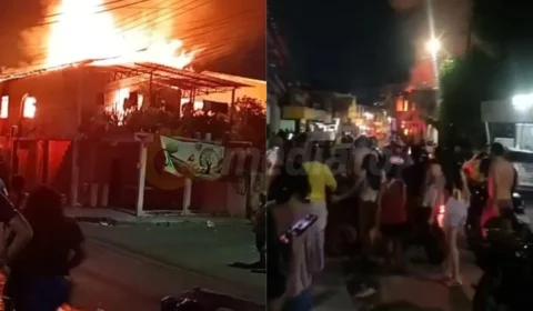 Vídeo: Incêndio destrói residência no bairro Petrópolis e deixa moradora em desespero