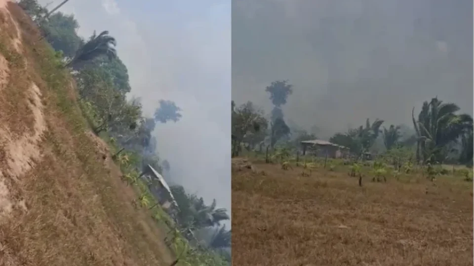Incêndio destrói residência e atinge área de mata em Autazes
