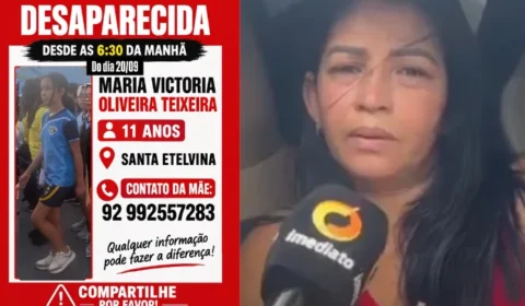 Família procura por Maria Vitória, de 11 anos, desaparecida em Manaus