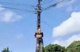 CHOQUE NO ALTO DO POSTE: trabalhador fica inconsciente e é resgatado em Macapá